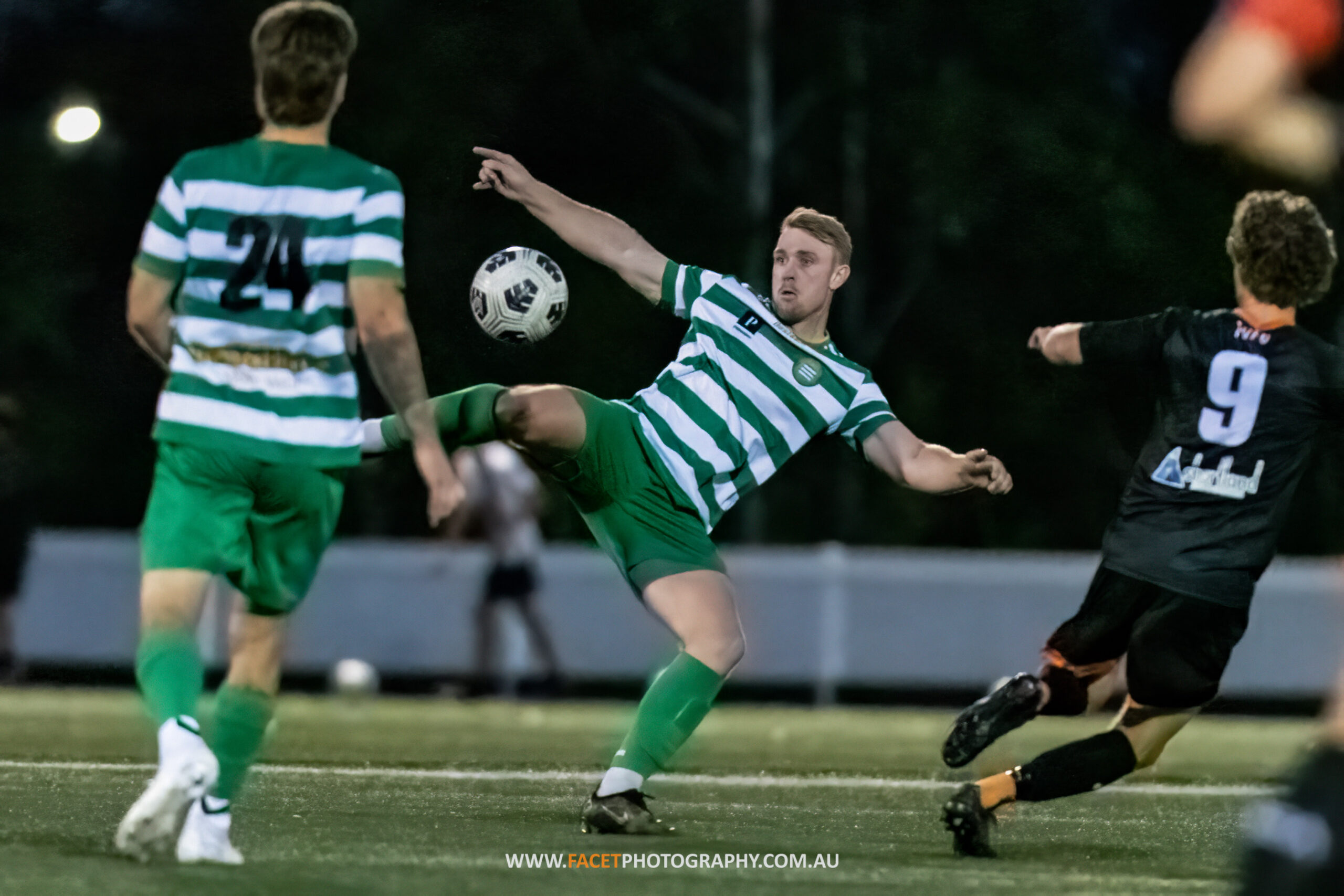 Action from the Australia Cup Round 3 game between MWFA Men's Premier League side Pittwater RSL and Terrigal United. Photo credit: Jeremy Denham