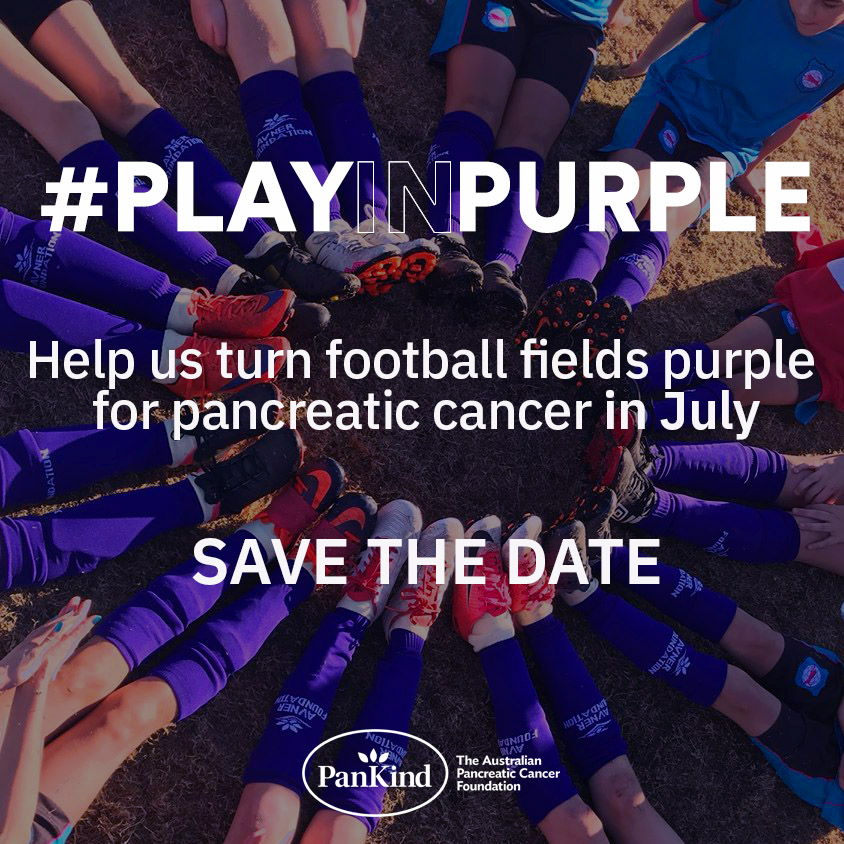 MWFA is proud to once again be supporting PlayinPurple, the national awareness campaign that sees football fields across Australia turn purple for pancreatic cancer. Image supplied.