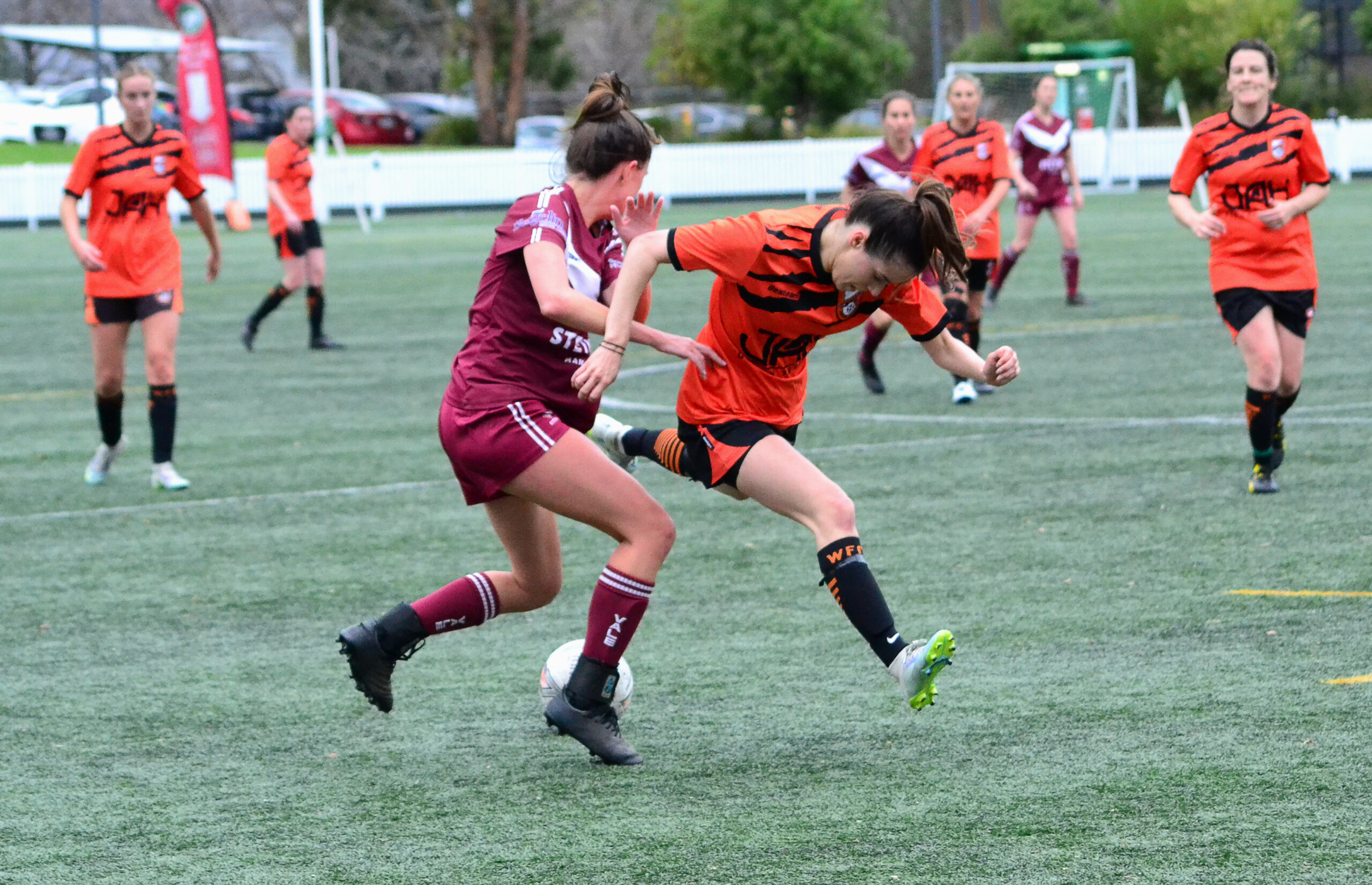 Action from the 2023 MWFA Women's Premier League Round 13 game between Wakehurst and Manly Vale. Photo credit: Graeme Bolton