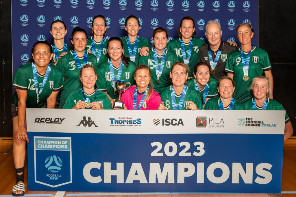 Forest Killarney have secured the 2023 Over 30 Women Champions of Champions trophy with a scintillating performance and an 8-2 victory against Epping Football Club. Photo credit: Football NSW