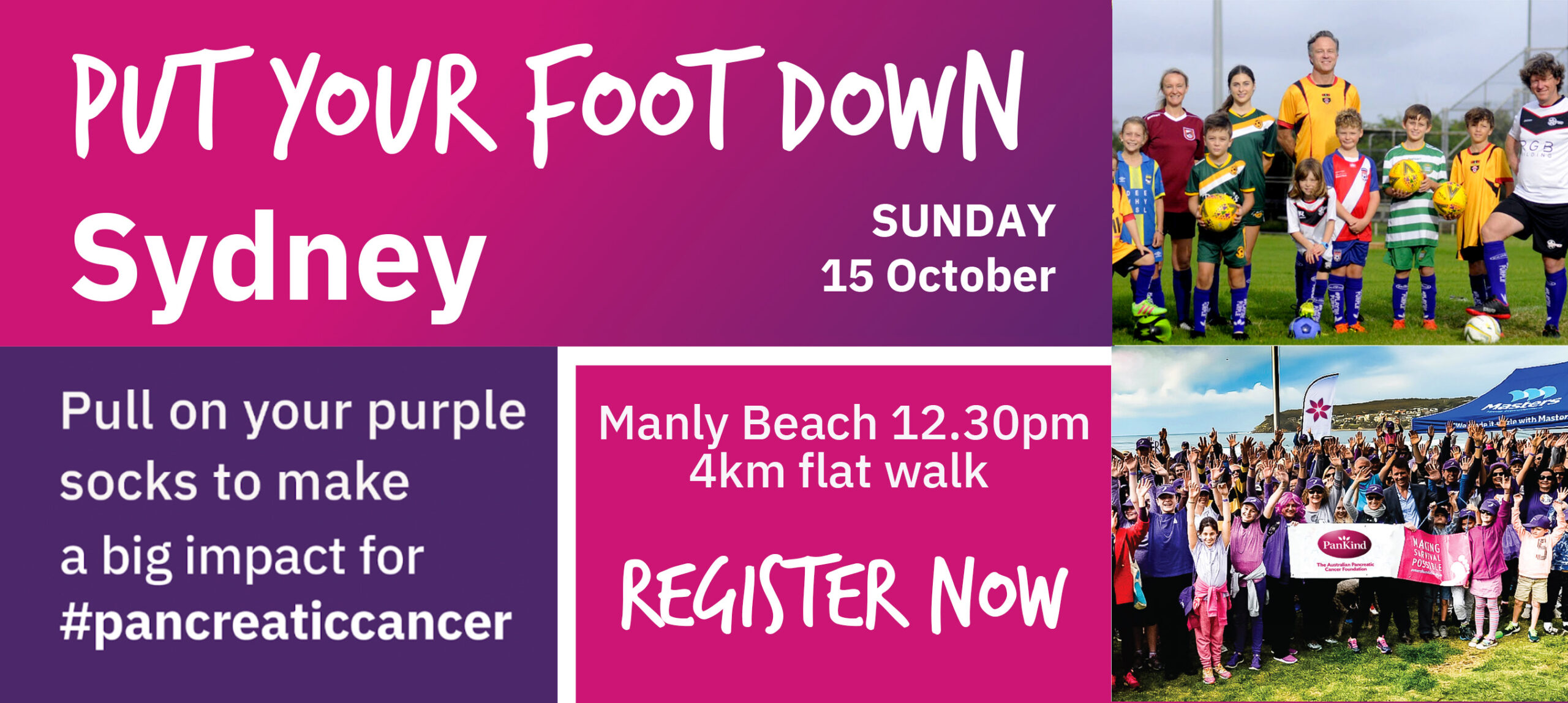 On Sunday 15 October, PanKind is bringing their flagship walk event, Put Your Foot Down, to Manly Beach. With live music and face painting, as well as prizes for best dressed kids and dogs, it’s a great family event with a big heart!