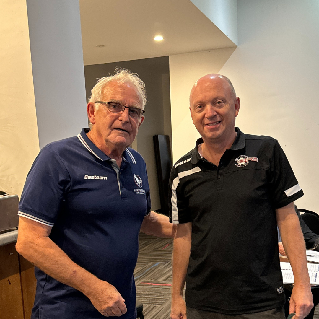 For his service to Seaforth Football Club and the MWFA competitions, Steve Harding has been given the MWFA Meritorious Service Award.